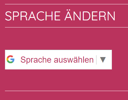 "Sprache ändern" und "Sprache auswählen"